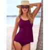 imageAleumdr Womens Two Piece Bathing Suit Push Up Tankini Top with Bottom Bathing Suit Tummy Control Swimwear Purple Medium
