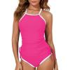 imageAleumdr 2 Piece Tankini Swimsuits for Women Tummy Control Bathing Suit Halter Tankini Tops with High Waisted ShortsA5 Pink