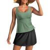 imageAleumdr Bathing Suits for Women Tankini Swimsuits Swim Dress Two Piece Tankini Tops with High Waisted Dress Womens Swimsuit 2025 Swimwear Green XXLarge