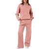imageAleumdr Womens 2 Piece Outfits Matching Sweat Sets Sweatsuit Tracksuit Zip up Sweatshirt and Sweatpants Lounge SetsPink