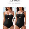 imageAleumdr One Piece Swimsuit Women Cut Out Bathing Suits Color Block Womens Swimsuits SwimwearA1 Black