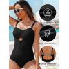 imageAleumdr One Piece Swimsuit Women Cut Out Bathing Suits Color Block Womens Swimsuits SwimwearA1 Black