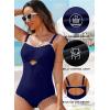 imageAleumdr One Piece Swimsuit Women Cut Out Bathing Suits Color Block Womens Swimsuits SwimwearA2 Navy Blue