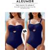 imageAleumdr One Piece Swimsuit Women Cut Out Bathing Suits Color Block Womens Swimsuits SwimwearA2 Navy Blue