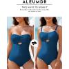 imageAleumdr One Piece Swimsuit Women Cut Out Bathing Suits Color Block Womens Swimsuits SwimwearA3 Green