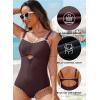 imageAleumdr One Piece Swimsuit Women Cut Out Bathing Suits Color Block Womens Swimsuits SwimwearA5 Brown