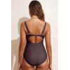 imageAleumdr One Piece Swimsuit Women Cut Out Bathing Suits Color Block Womens Swimsuits SwimwearA5 Brown
