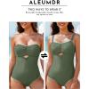imageAleumdr One Piece Swimsuit Women Cut Out Bathing Suits Color Block Womens Swimsuits SwimwearA6 Light Green