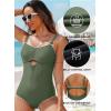 imageAleumdr One Piece Swimsuit Women Cut Out Bathing Suits Color Block Womens Swimsuits SwimwearA6 Light Green