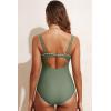 imageAleumdr One Piece Swimsuit Women Cut Out Bathing Suits Color Block Womens Swimsuits SwimwearA6 Light Green