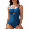 imageAleumdr One Piece Swimsuit Women Cut Out Bathing Suits Color Block Womens Swimsuits SwimwearA3 Green