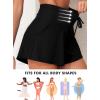 imageAleumdr Womens 3quot Swim Board Shorts Tummy Control Swim Bottom High Waisted Quick Dry Tankini Bottom with PocketsBlack