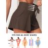 imageAleumdr Womens 3quot Swim Board Shorts Tummy Control Swim Bottom High Waisted Quick Dry Tankini Bottom with PocketsDark Brown