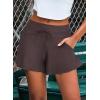 imageAleumdr Womens 3quot Swim Board Shorts Tummy Control Swim Bottom High Waisted Quick Dry Tankini Bottom with PocketsDark Brown