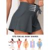 imageAleumdr Womens 3quot Swim Board Shorts Tummy Control Swim Bottom High Waisted Quick Dry Tankini Bottom with PocketsDark Grey