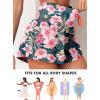 imageAleumdr Womens 3quot Swim Board Shorts Tummy Control Swim Bottom High Waisted Quick Dry Tankini Bottom with PocketsFloral