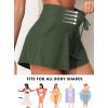 imageAleumdr Womens 3quot Swim Board Shorts Tummy Control Swim Bottom High Waisted Quick Dry Tankini Bottom with PocketsMoss Green