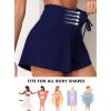 imageAleumdr Womens 3quot Swim Board Shorts Tummy Control Swim Bottom High Waisted Quick Dry Tankini Bottom with PocketsNavy Blue