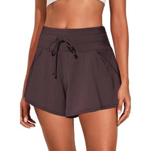 imageAleumdr Womens 3quot Swim Board Shorts Tummy Control Swim Bottom High Waisted Quick Dry Tankini Bottom with PocketsDark Brown