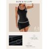 imageAleumdr Womens One Piece Swimdress Side Tie Ruched Tummy Control Swimsuit Modest Skirt Bathing SuitBlack