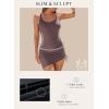 imageAleumdr Womens One Piece Swimdress Side Tie Ruched Tummy Control Swimsuit Modest Skirt Bathing SuitDark Brown