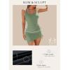 imageAleumdr Womens One Piece Swimdress Side Tie Ruched Tummy Control Swimsuit Modest Skirt Bathing SuitMist Green