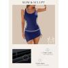 imageAleumdr Womens One Piece Swimdress Side Tie Ruched Tummy Control Swimsuit Modest Skirt Bathing SuitNavy Blue