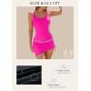 imageAleumdr Womens One Piece Swimdress Side Tie Ruched Tummy Control Swimsuit Modest Skirt Bathing SuitRose Red
