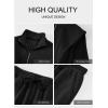imageAleumdr Womens 2 Piece Outfits Oversized Fleece Sweatsuit Half Zip Sweatshirt with Wide Leg Sweatpants Lounge SetBlack