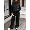 imageAleumdr Womens 2 Piece Outfits Oversized Fleece Sweatsuit Half Zip Sweatshirt with Wide Leg Sweatpants Lounge SetBlack