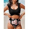 imageAleumdr Womens High Waisted Bikini Sets Ruffle Two Piece Swimsuits Crisscross Bathing SuitsA2 Black