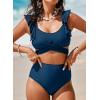 imageAleumdr Womens High Waisted Bikini Sets Ruffle Two Piece Swimsuits Crisscross Bathing SuitsA4 Blue