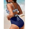 imageAleumdr Womens High Waisted Bikini Sets Ruffle Two Piece Swimsuits Crisscross Bathing SuitsA5 Printed Blue