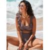 imageAleumdr Womens High Waisted Bikini Sets Ruffle Two Piece Swimsuits Crisscross Bathing SuitsA6 Brown