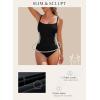 imageAleumdr Womens One Piece Swimsuit Ruched Tummy Control Bathing Suit Square Neck Push Up SwimwearBlack