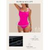 imageAleumdr Womens One Piece Swimsuit Ruched Tummy Control Bathing Suit Square Neck Push Up SwimwearRose Red