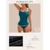 imageAleumdr Womens One Piece Swimsuit Ruched Tummy Control Bathing Suit Square Neck Push Up SwimwearSea Green