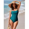 imageAleumdr Womens One Piece Swimsuit Ruched Tummy Control Bathing Suit Square Neck Push Up SwimwearSea Green