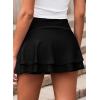 imageAleumdr Womens 3quot Swim Skirt High Waisted Ruched Swimsuit Bottom Tankini Bikini Bottom with PocketsBlack