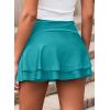 imageAleumdr Womens 3quot Swim Skirt High Waisted Ruched Swimsuit Bottom Tankini Bikini Bottom with PocketsCyan Blue