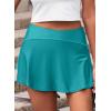 imageAleumdr Womens 3quot Swim Skirt High Waisted Ruched Swimsuit Bottom Tankini Bikini Bottom with PocketsCyan Blue
