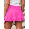 imageAleumdr Womens 3quot Swim Skirt High Waisted Ruched Swimsuit Bottom Tankini Bikini Bottom with PocketsRose Red