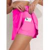 imageAleumdr Womens 3quot Swim Skirt High Waisted Ruched Swimsuit Bottom Tankini Bikini Bottom with PocketsRose Red