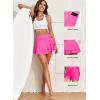 imageAleumdr Womens 3quot Swim Skirt High Waisted Ruched Swimsuit Bottom Tankini Bikini Bottom with PocketsRose Red