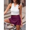 imageAleumdr Womens 3quot Swim Skirt High Waisted Ruched Swimsuit Bottom Tankini Bikini Bottom with PocketsViolet Purple