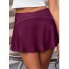 imageAleumdr Womens 3quot Swim Skirt High Waisted Ruched Swimsuit Bottom Tankini Bikini Bottom with PocketsViolet Purple