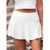 imageAleumdr Womens 3quot Swim Skirt High Waisted Ruched Swimsuit Bottom Tankini Bikini Bottom with PocketsWhite