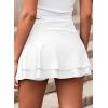 imageAleumdr Womens 3quot Swim Skirt High Waisted Ruched Swimsuit Bottom Tankini Bikini Bottom with PocketsWhite