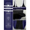imageAleumdr Womens Color Block One Piece Athletic Swimsuit Sports Tummy Control Cheeky High Cut Bathing SuitsBlue