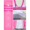imageAleumdr Womens Color Block One Piece Athletic Swimsuit Sports Tummy Control Cheeky High Cut Bathing SuitsPink